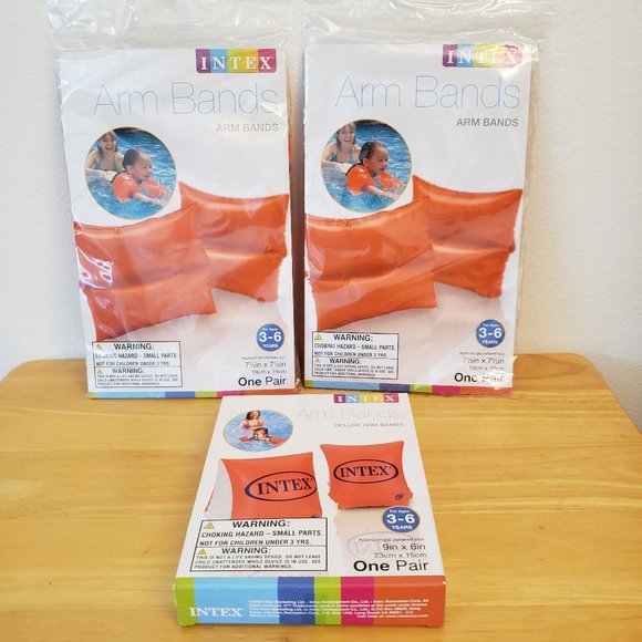 Orange Inflatable Arm Band Floaties - Picture 1 of 5
